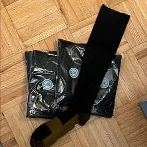 Black and Brown Knee-High Compression Socks 4 Pairs